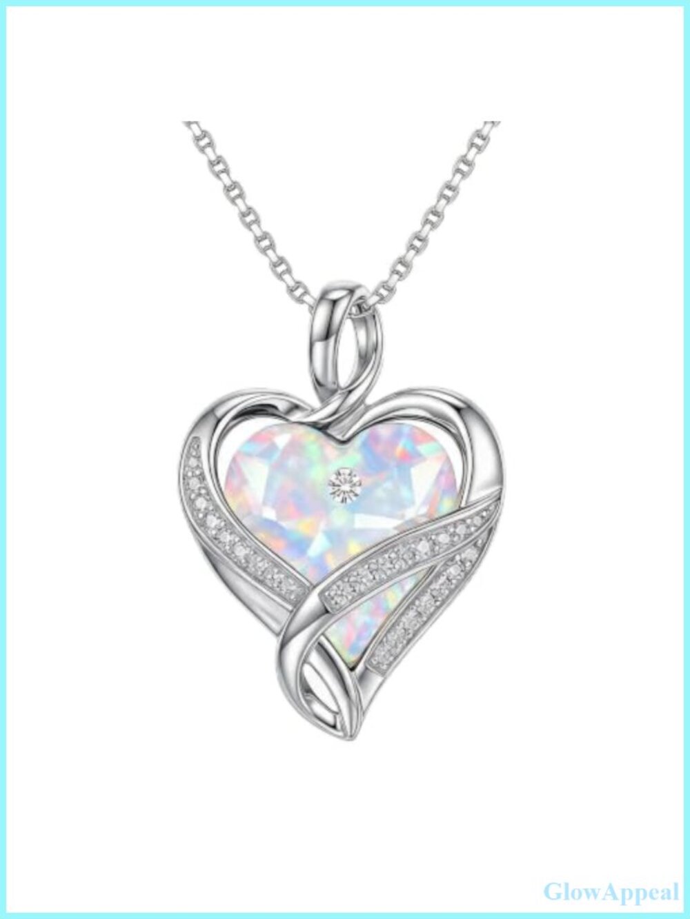 Infinity Heart Birthstone Necklace Sterling Silver Crystal Pendant Dainty